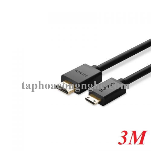 Ugreen 11163 3m cáp mini hdmi ra hdmi đầu mạ vàng 24k 11163 30011163